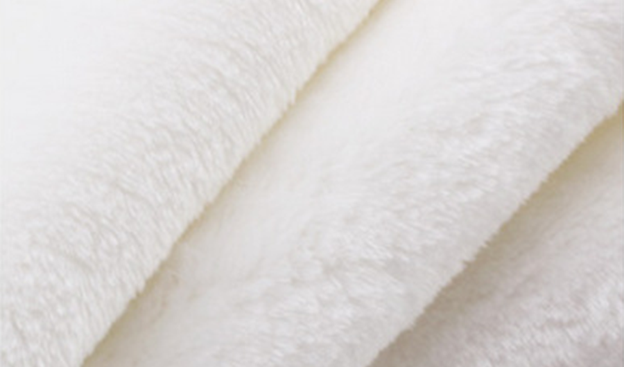 Close-up of soft white fleece fabric