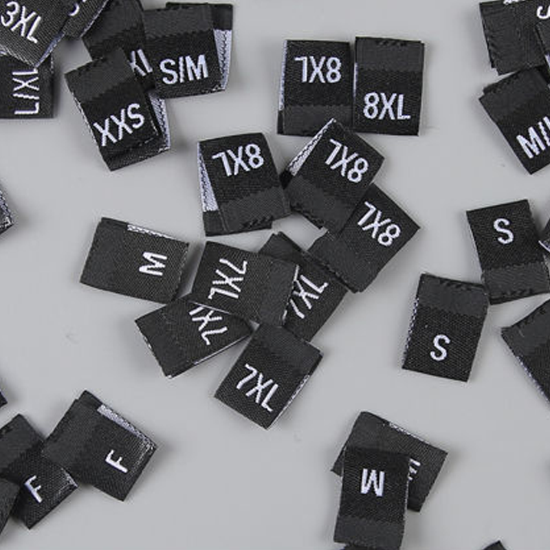 Woven apparel size labels